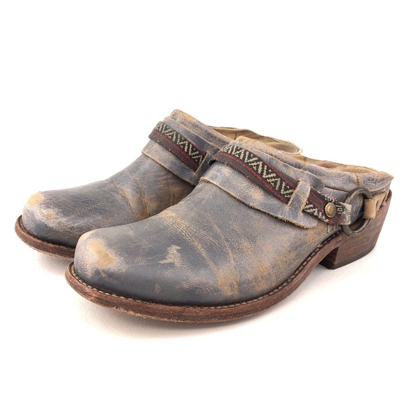 Bed Stu Triad Blue Leather Mule Clogs 8 - Picture 3 of 14